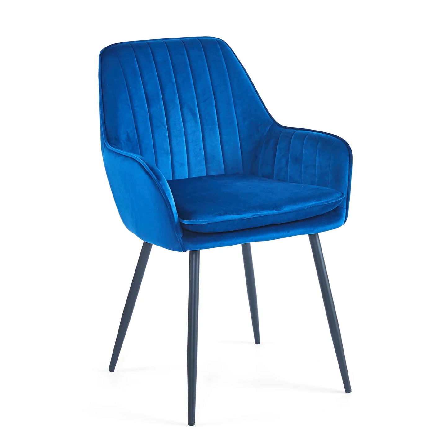 Chaise QUITTO Velours - Bleu