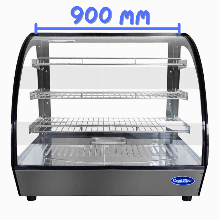 Vitrine chauffante à poser - Bombée