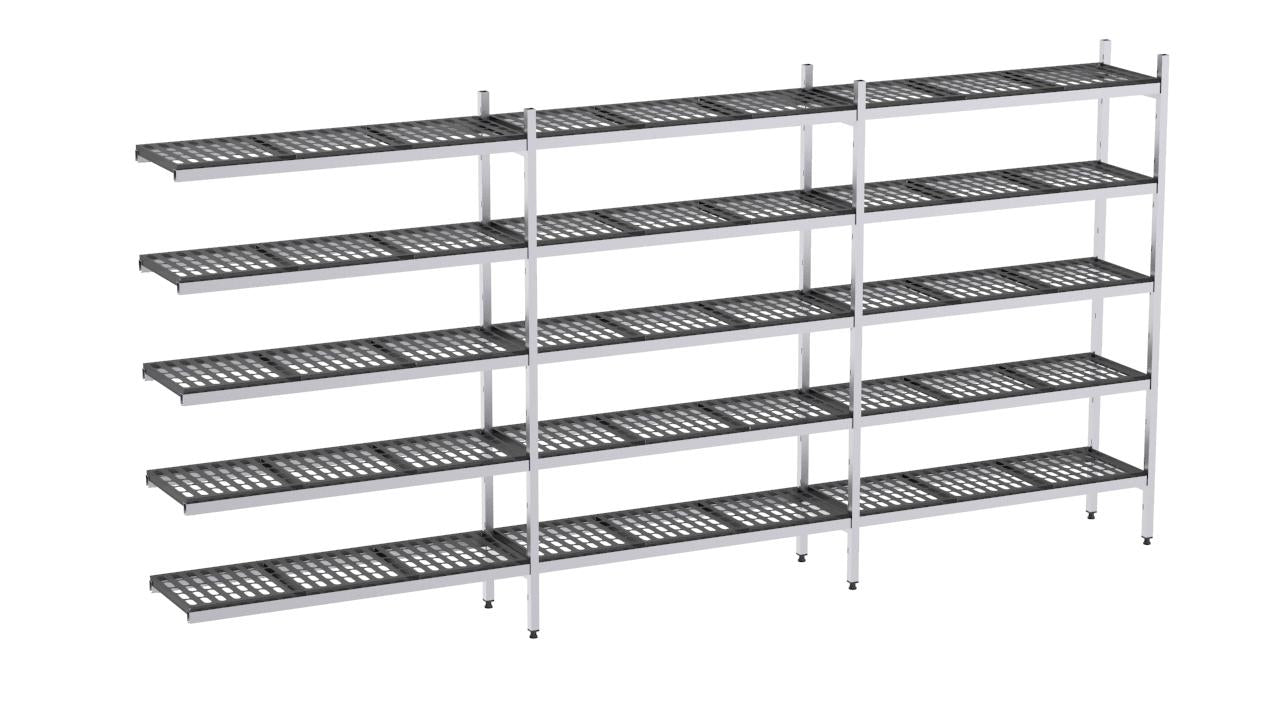 Rayonnage Aluminium Angle 5626×370 2000 5 Niveaux - Distform EAA00666