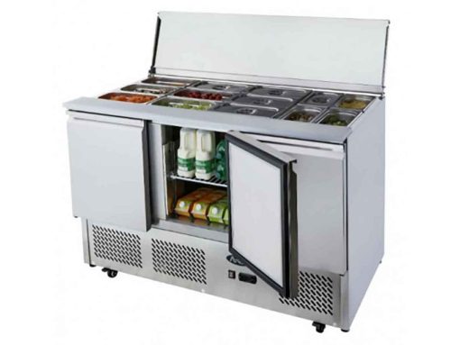 Meuble saladette capot inox 3 portes