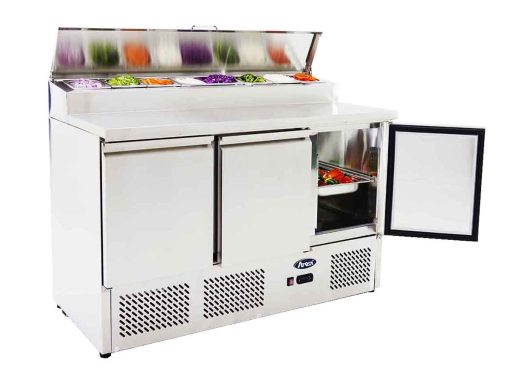 Table de préparation - 3 portes - Couvercle inox