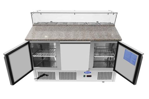 Table à pizza granit - 3 portes - Comptoir Vitré - 7GN1/3