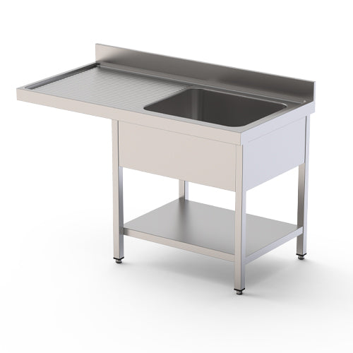 Plonge simple bac avec passage lave-vaisselle P600