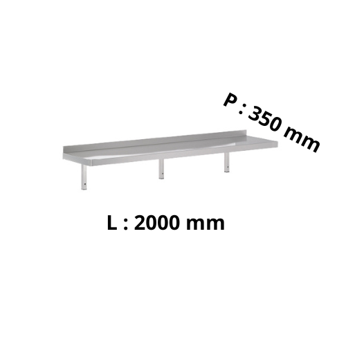 Etagères pleine inox sur consoles - P350