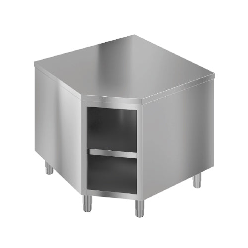 Placard d'angle inox - Hauteur réglable 800 à 900