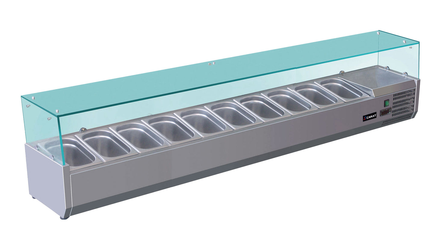 Saladette vitrée à poser - GN1/4 - De 1200mm à 2000mm