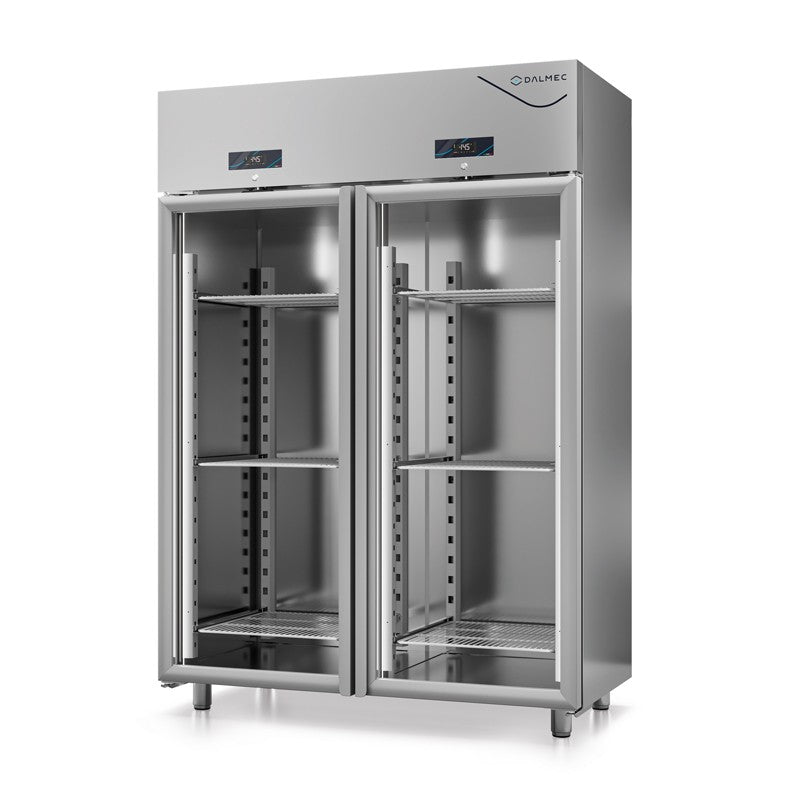 Armoire double température GN 2/1 groupe logé 1400 L - 2 portes vitrées - Dalmec