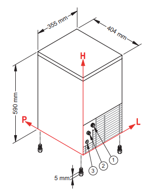 Machine à glaçons - Serie B - Prod. 20Kg/h Reserv. 4Kg