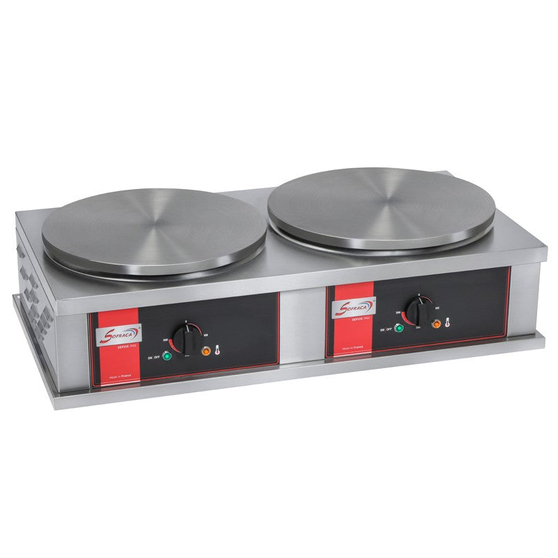 Crêpière Électrique Professionnelle à Usage Intensif - Version Double - Diamètre 40 cm