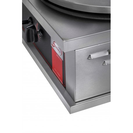 Crêpière gaz carrée professionnelle à usage intensif - Version double - Diamètre 40 cm - CR2CG40