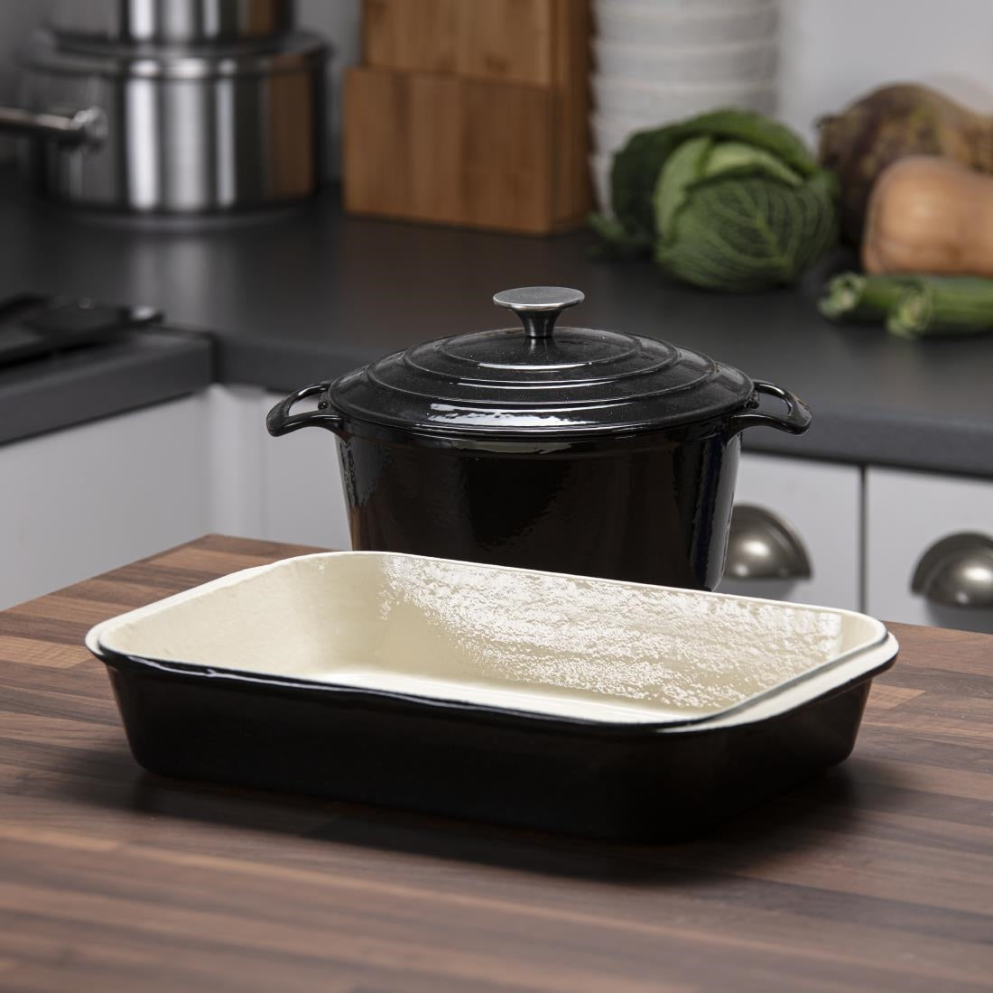 Ensemble 1 cocotte et 1 plat à rôtir en fonte Vogue Cook Like A Pro - Vogue - SA619