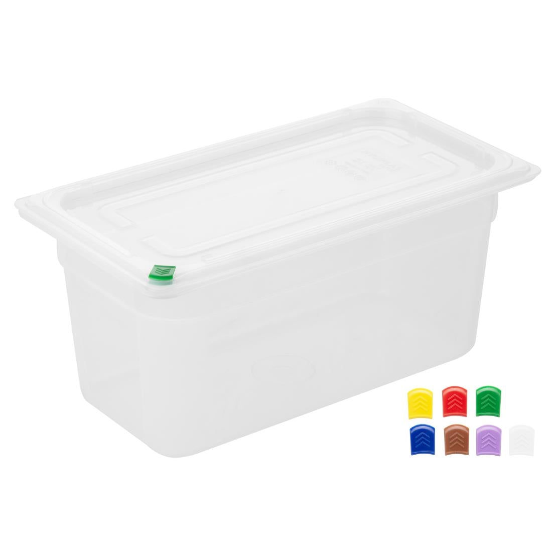 Bacs PP Hygiplas Click GN 1/3 avec couvercles et 7 clips de couleur 150mm 5,3L (lot de 4) - Hygiplas - FZ093