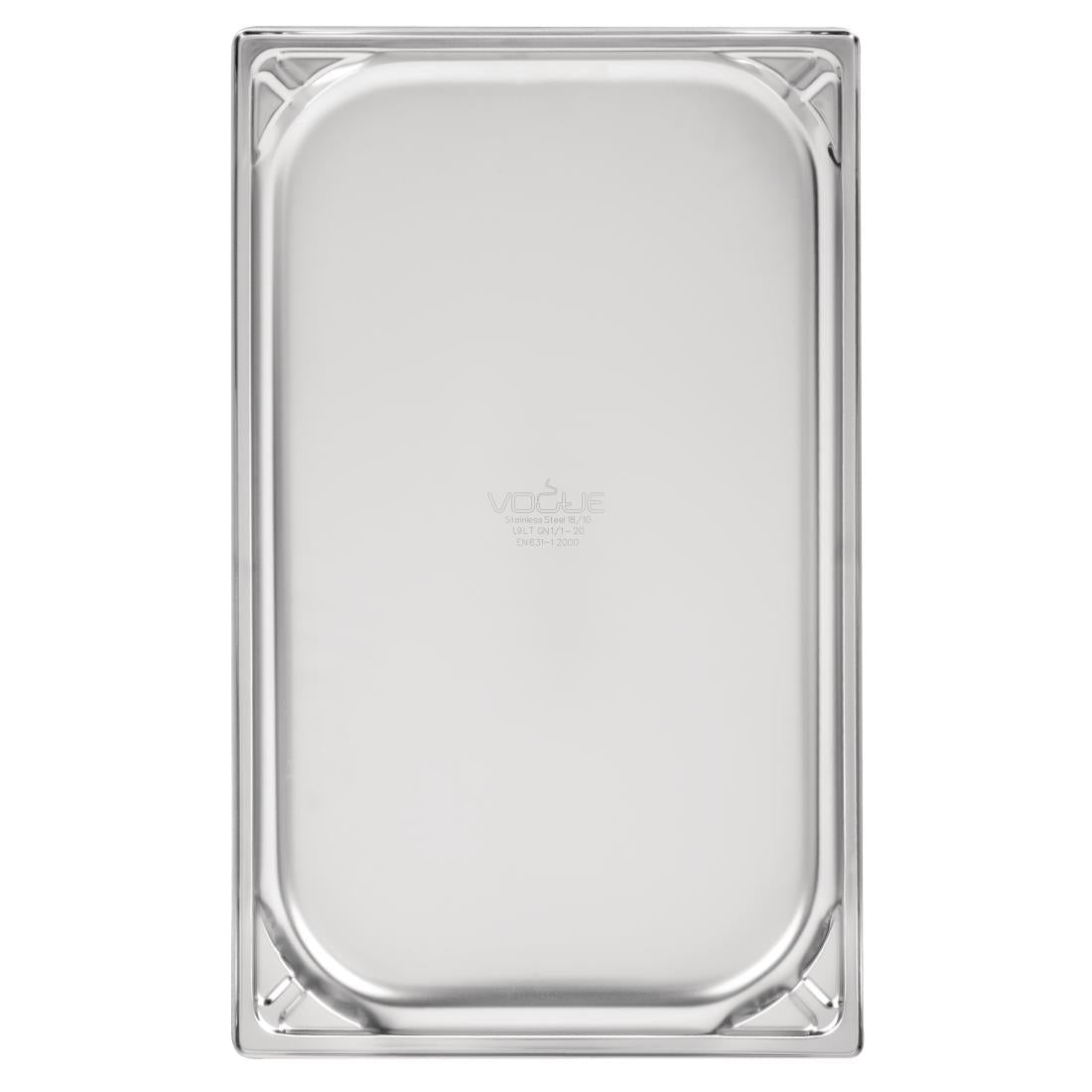 Bac inox 18/10 GN 1/1 professionnel Vogue 20mm - Vogue - DW431