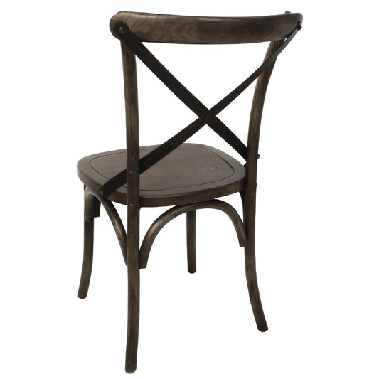 Chaises couleur noyer avec dossier croisé Bolero (lot de 2) - Bolero - GG658