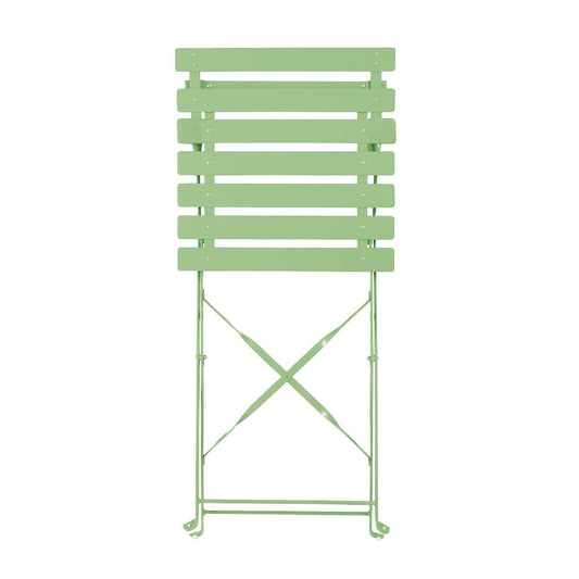 Chaises de terrasse pliantes en acier Bolero vert clair (lot de 2) - Bolero - FT270