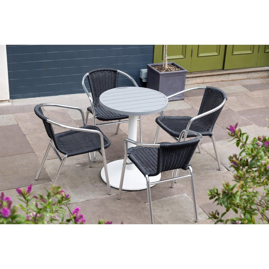Plateau de table rond en aluminium Bolero gris clair 580 mm - Bolero - FX038