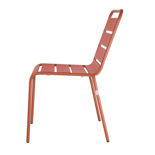 Chaises à lattes en acier Bolero terracotta (lot de 4) - Bolero - CK063