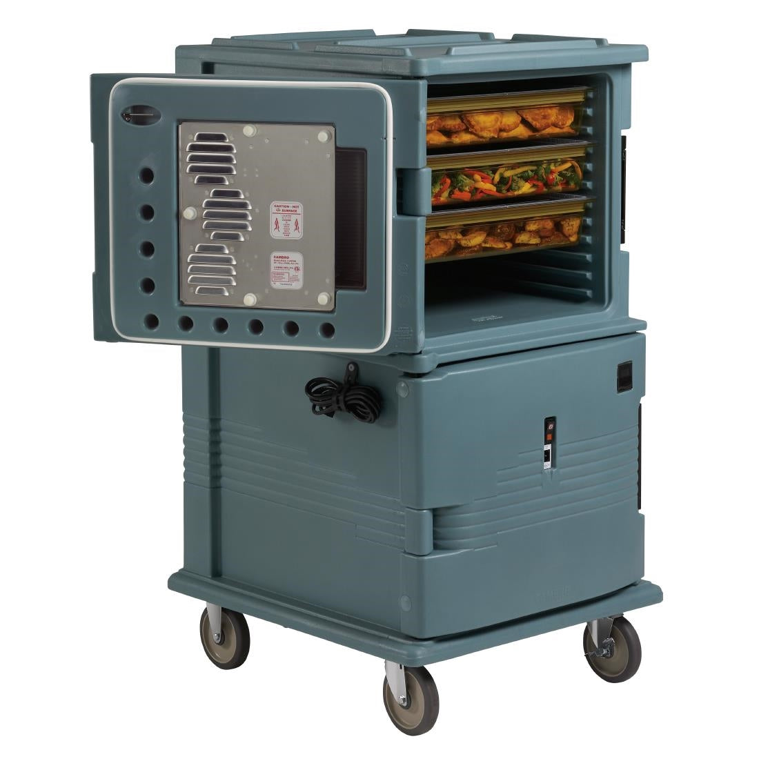 Chariot isotherme avec portes chauffantes Cambro Ultra Camcart UPCH1600 bleu ardoise - Cambro - CJ633