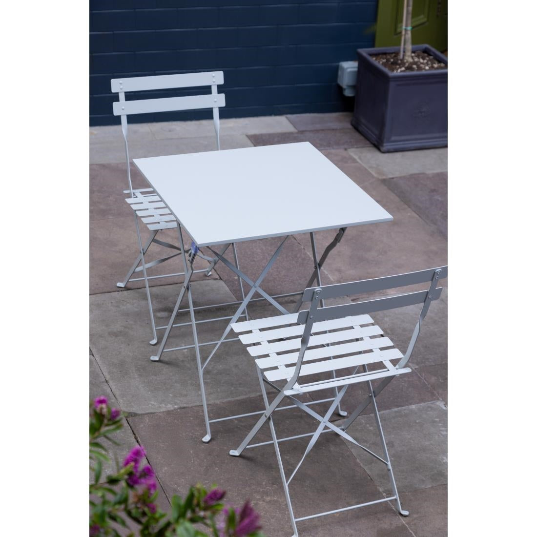 Table de terrasse carrée en acier Bolero grise 600mm - Bolero - GK988