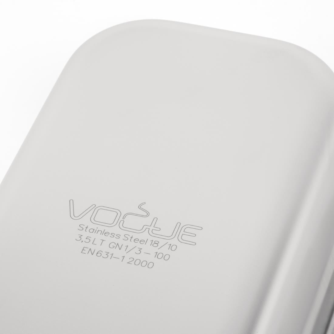 Bac inox 18/10 GN 1/3 professionnel Vogue 100mm - Vogue - DW443