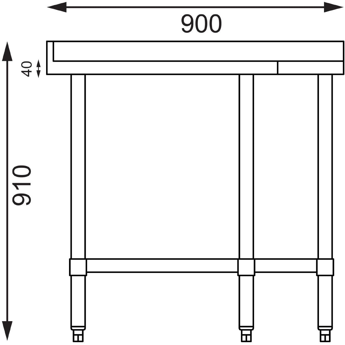 Table d'angle inox Vogue 700mm - Vogue - GL278
