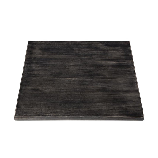 Plateau de table carré pré-percé vintage noir Bolero 700mm - Bolero - CY969