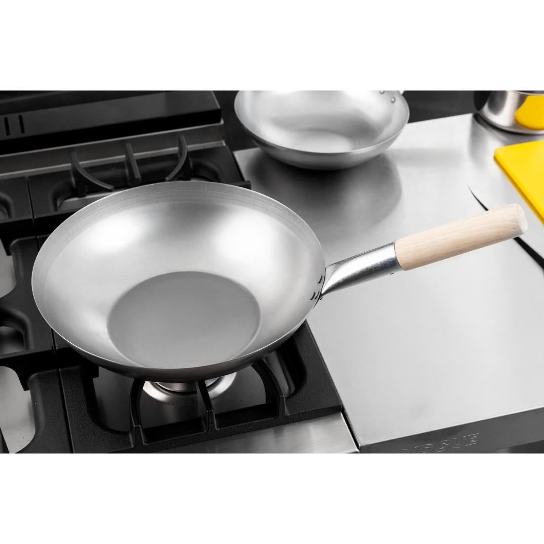 Wok en acier doux Vogue 330mm - Vogue - K296