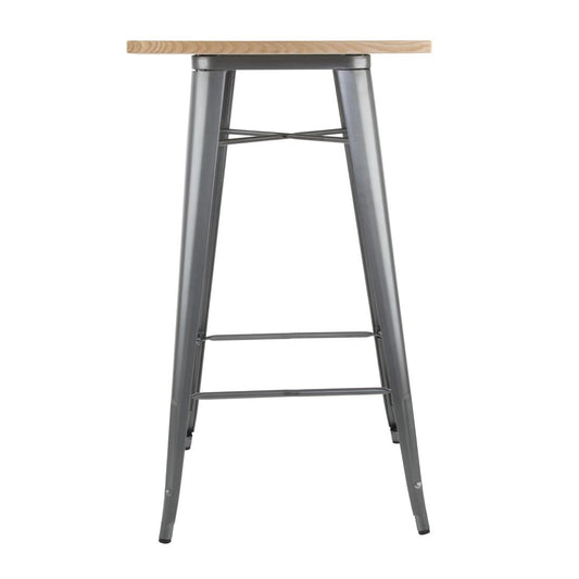 Mange-debout gris avec plateau en bois Bolero Bistro - Bolero - FB596
