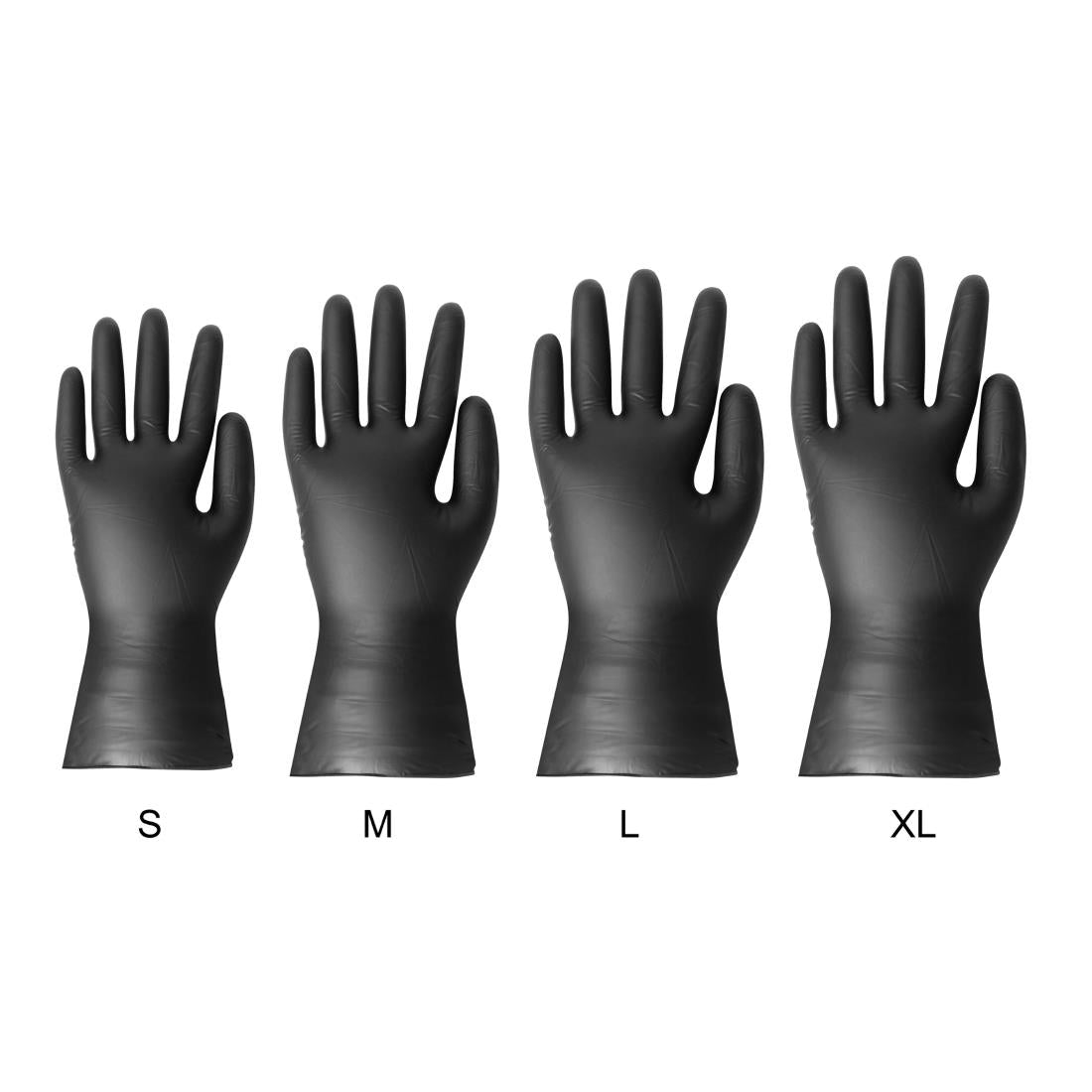 Gants vinyle non poudrés Hygiplas noirs L (lot de 100) - Hygiplas - FJ748-L