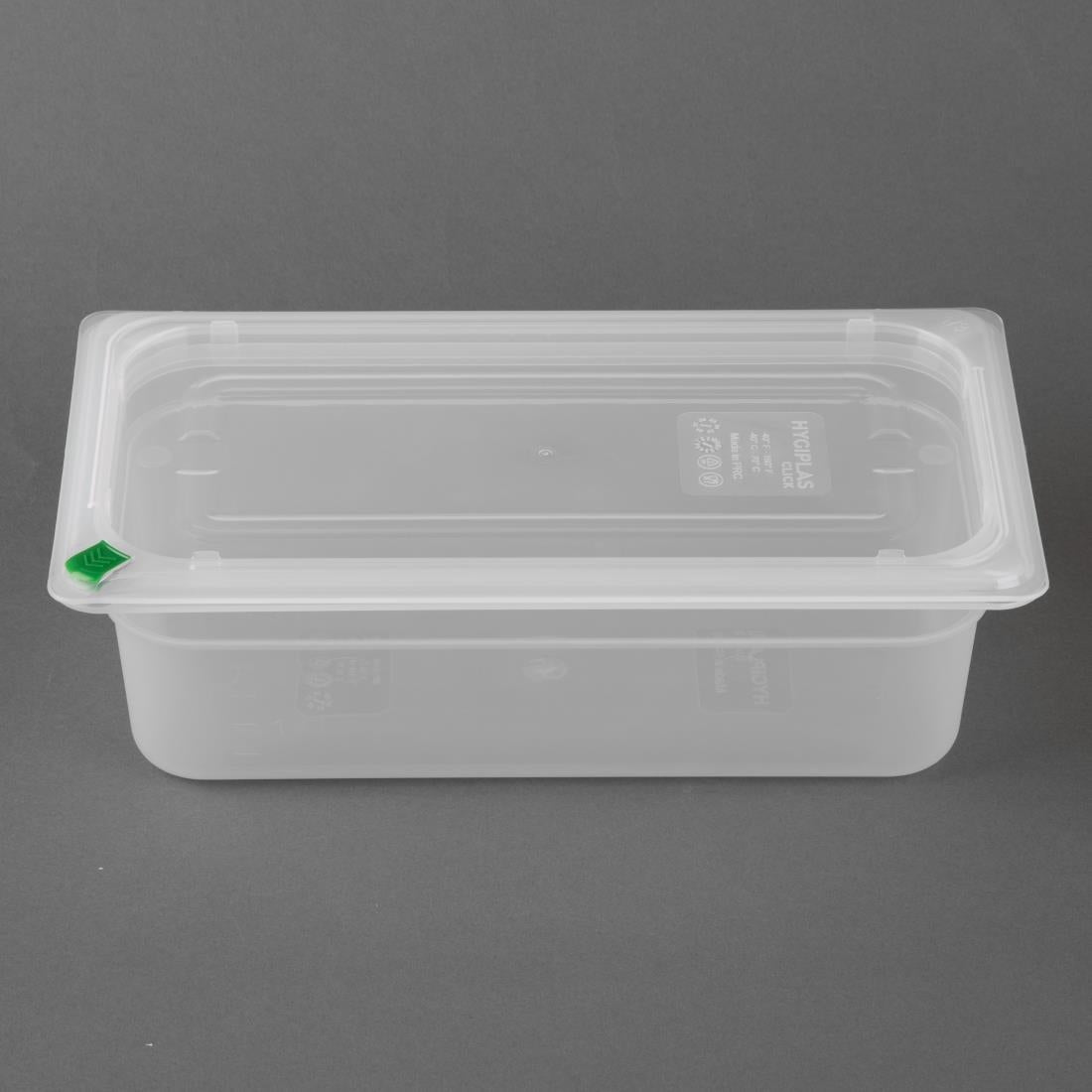Bacs PP Hygiplas Click GN 1/3 avec couvercles et 7 clips de couleur 100mm 3,6L (lot de 4) - Hygiplas - FZ092