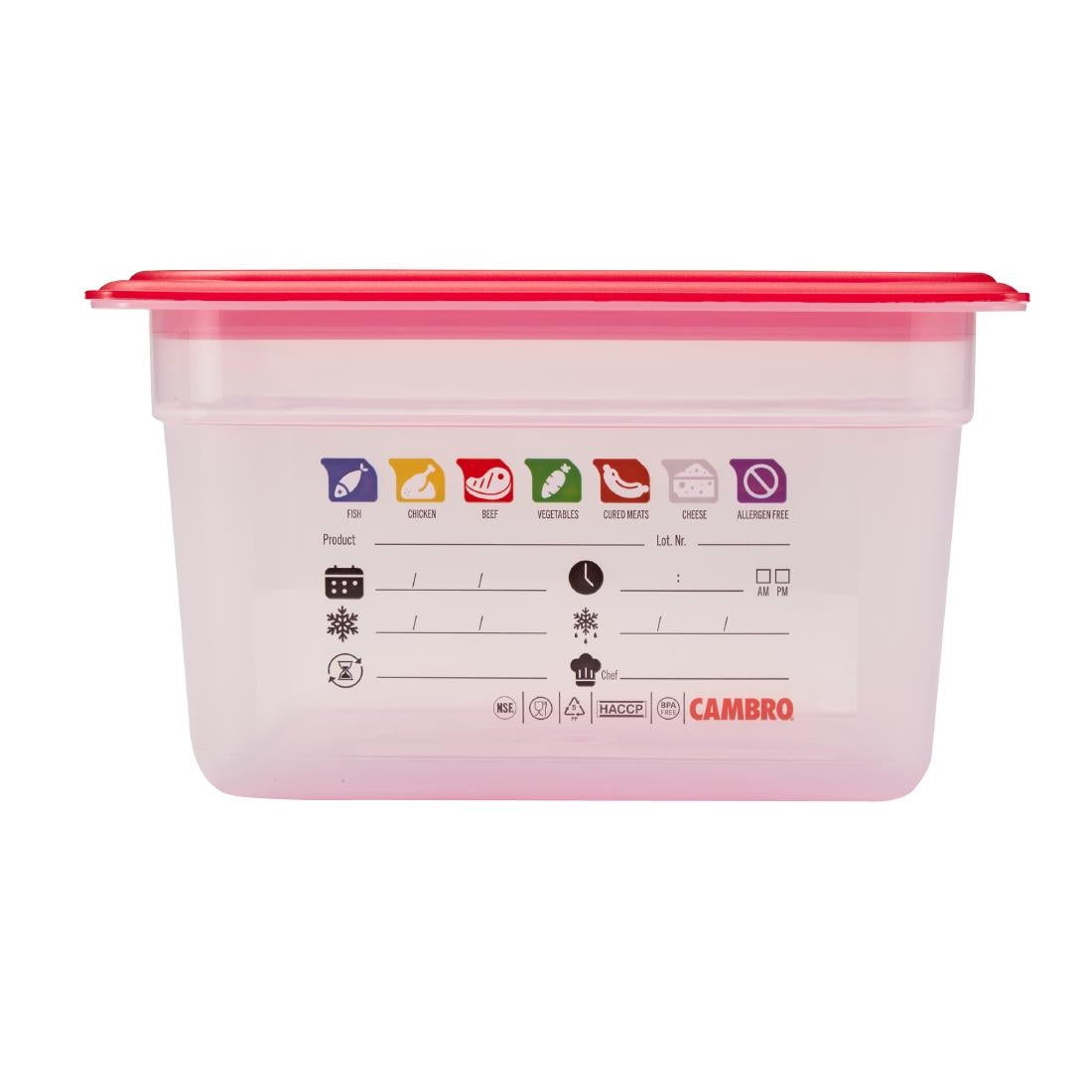 Bac en polypropylène Cambro Safetrak IML GN 1/2 150mm - Cambro - JN506