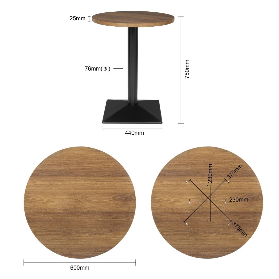 Table ronde Bolero Complete 600mm - Bolero - CH993