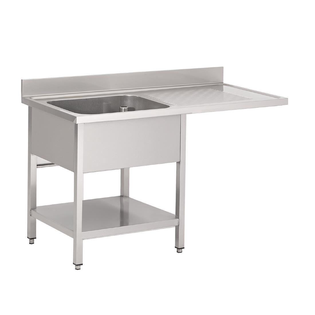 Plonge inox avec étagère basse et emplacement lave-vaisselle Gastro M 1 bac à gauche 120 x 70 x 85 cm - Gastro M - GN206