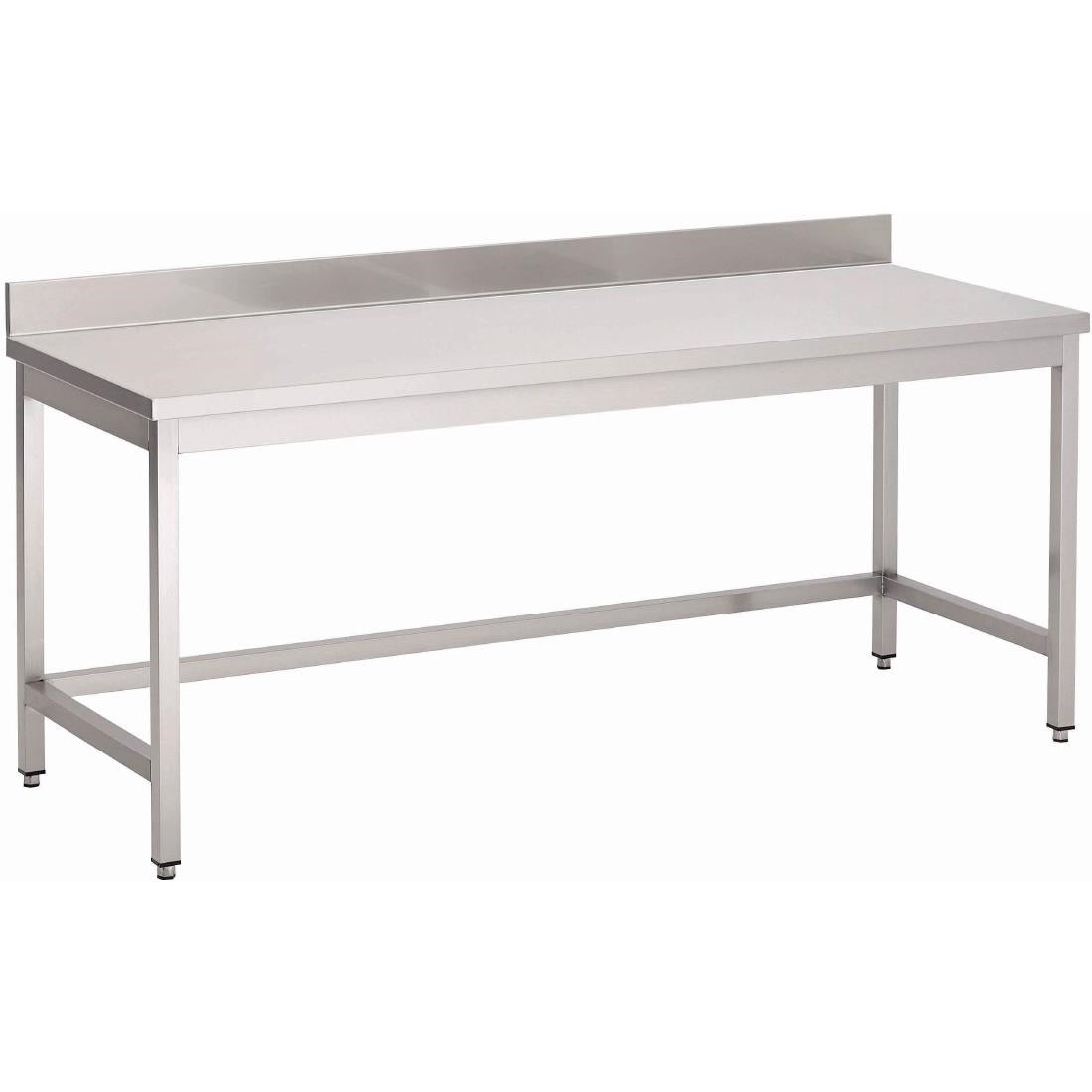 Table inox sans étagère basse avec dosseret Gastro M 700 x 700 x 850mm - Gastro M - GN114
