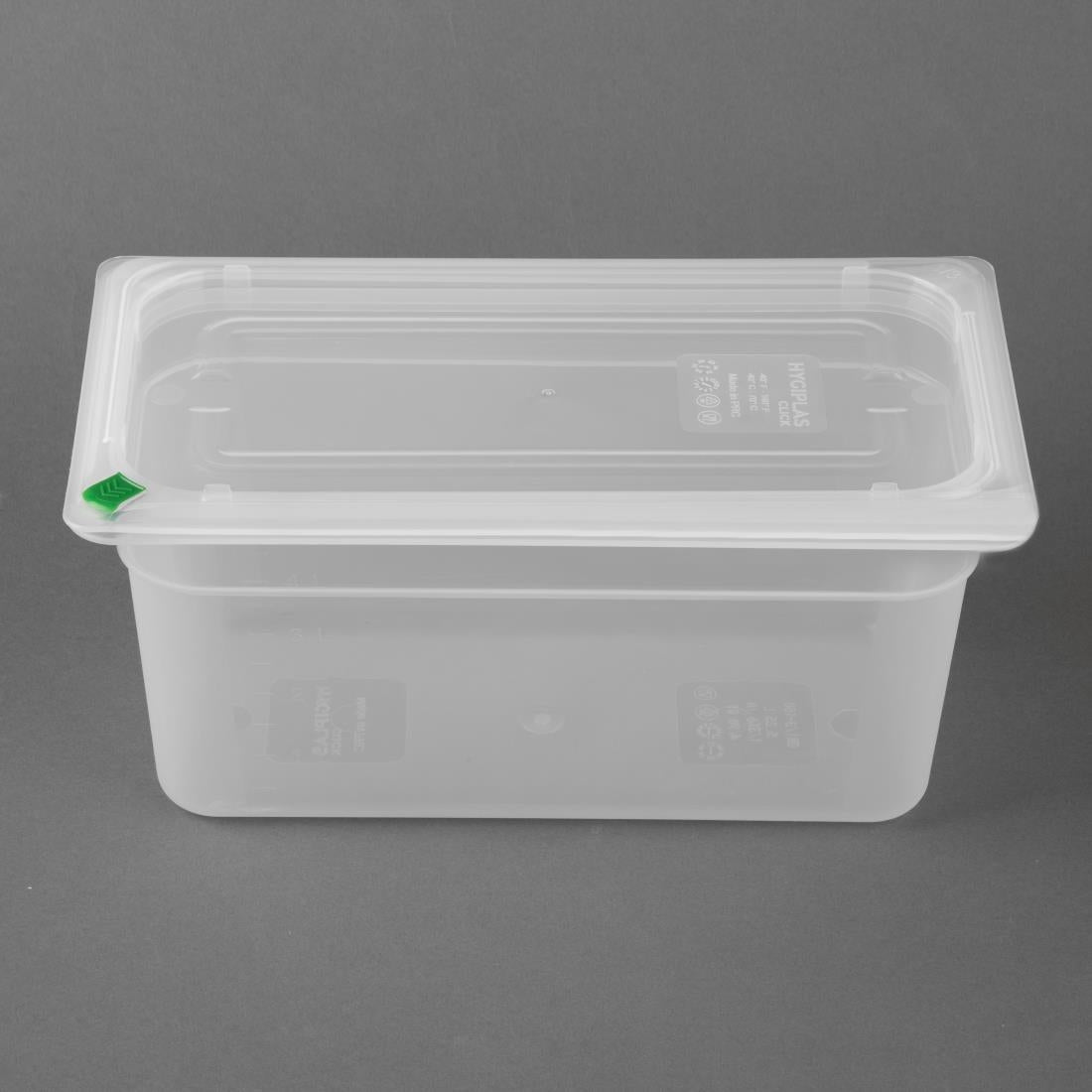 Bacs PP Hygiplas Click GN 1/3 avec couvercles et 7 clips de couleur 150mm 5,3L (lot de 4) - Hygiplas - FZ093