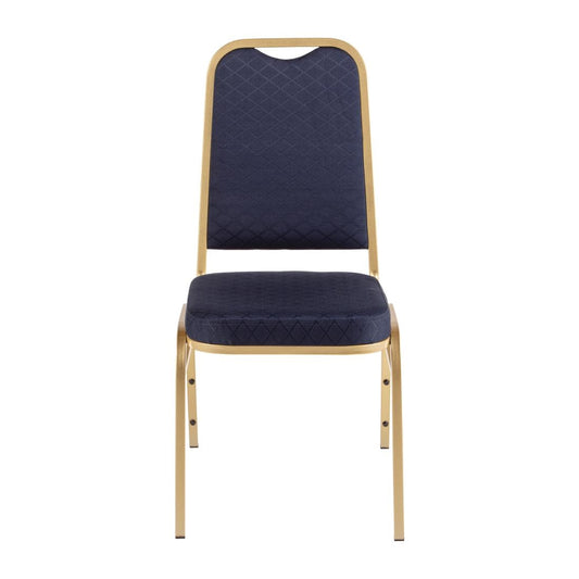 Chaises de banquet à dossier carré Bolero bleues (lot de 4) - Bolero - DL015