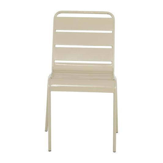 Chaises à lattes en acier Bolero Amalfi taupe (lot de 4) - Bolero - HZ819