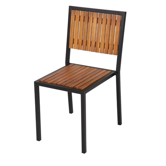 Chaises en acier et acacia Bolero (lot de 4) - Bolero - DS150