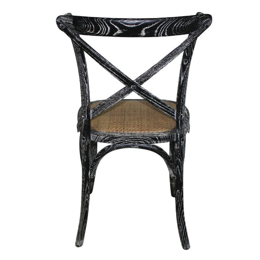 Chaises en bois patiné avec dossier croisé Bolero noires (lot de 2) - Bolero - GG654