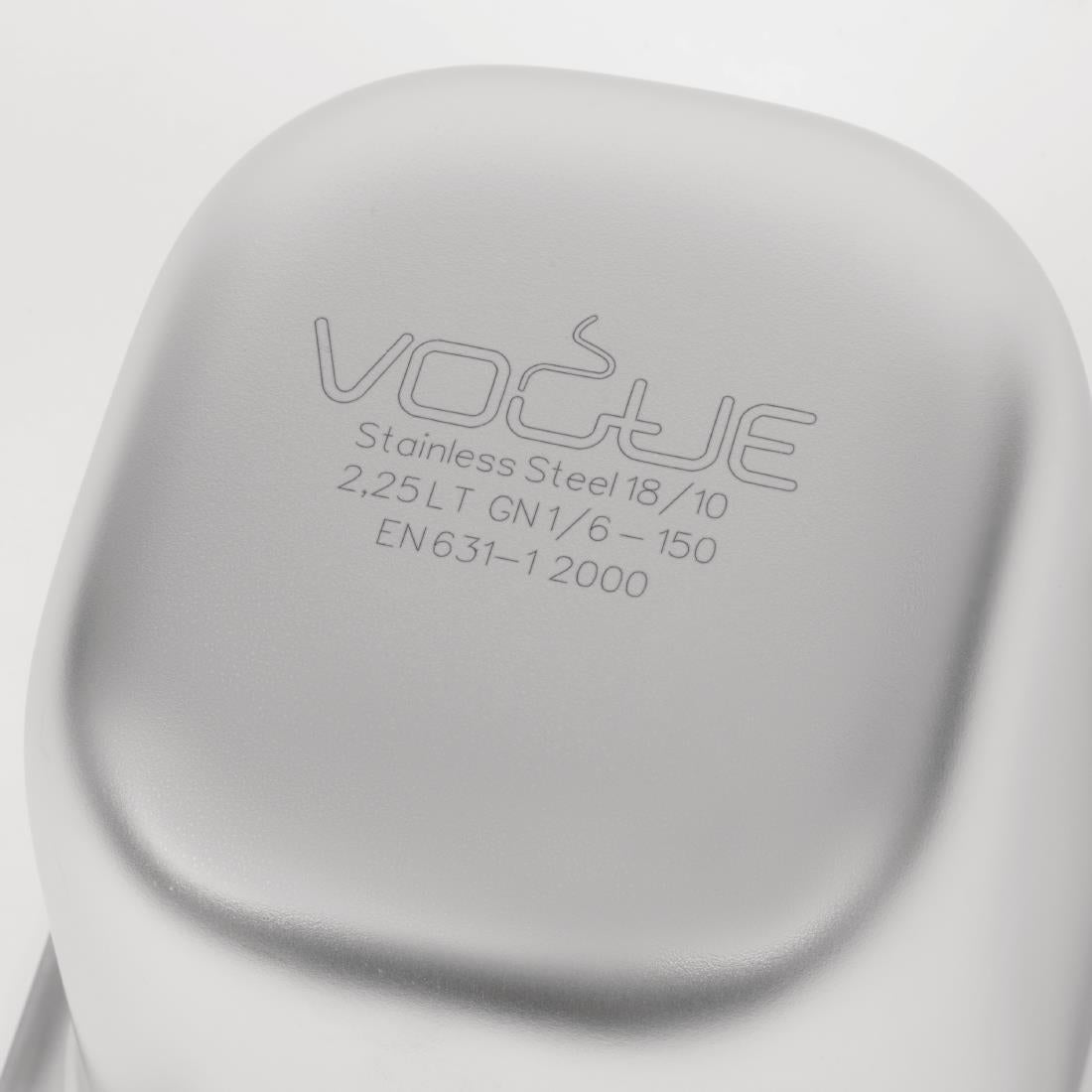 Bac inox 18/10 GN 1/6 professionnel Vogue 150mm - Vogue - DW451