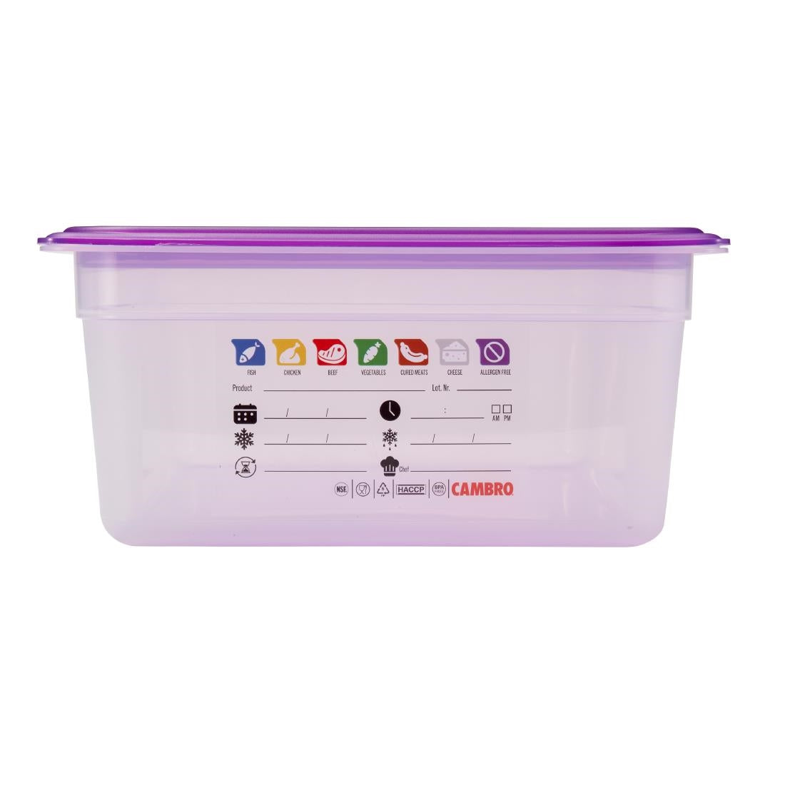 Bac en polypropylène Cambro Safetrak IML GN 1/1 150mm - Cambro - JN502