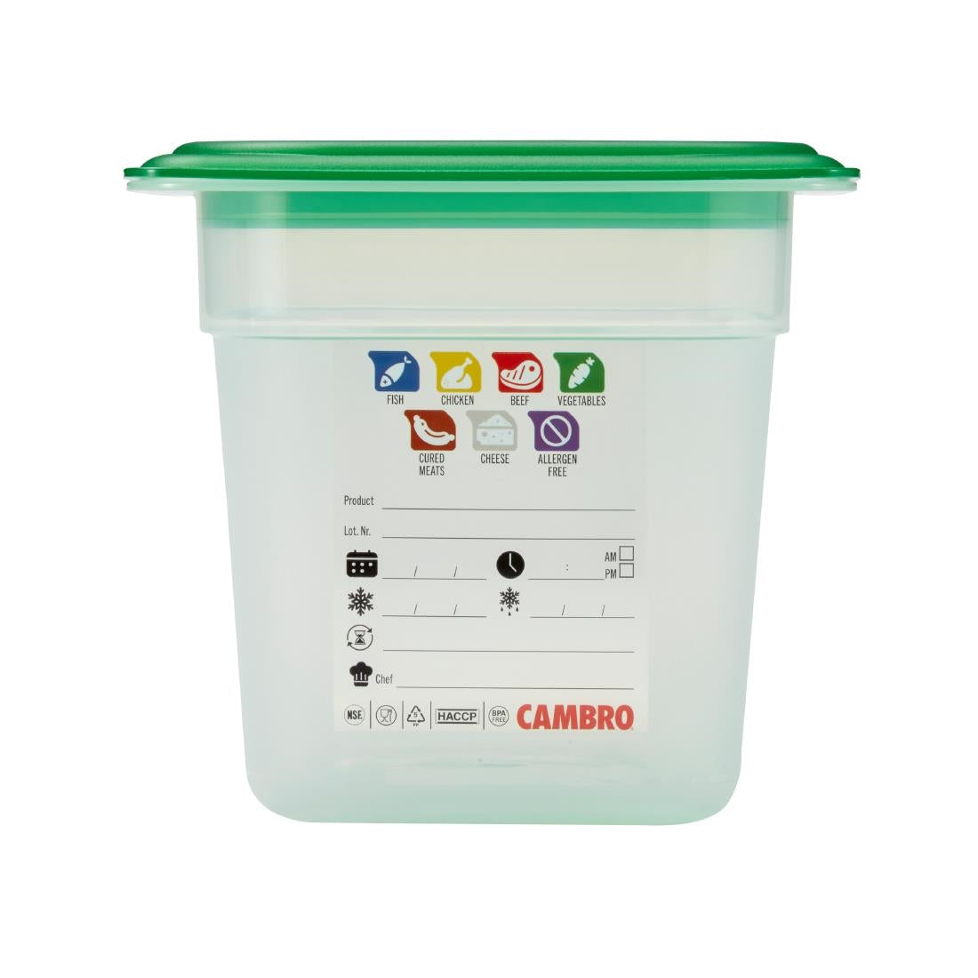 Bac en polypropylène Cambro Safetrak IML GN 1/4 150mm - Cambro - JN514
