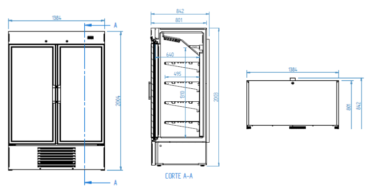 Armoire vitrée - 2 portes - positif - Self line