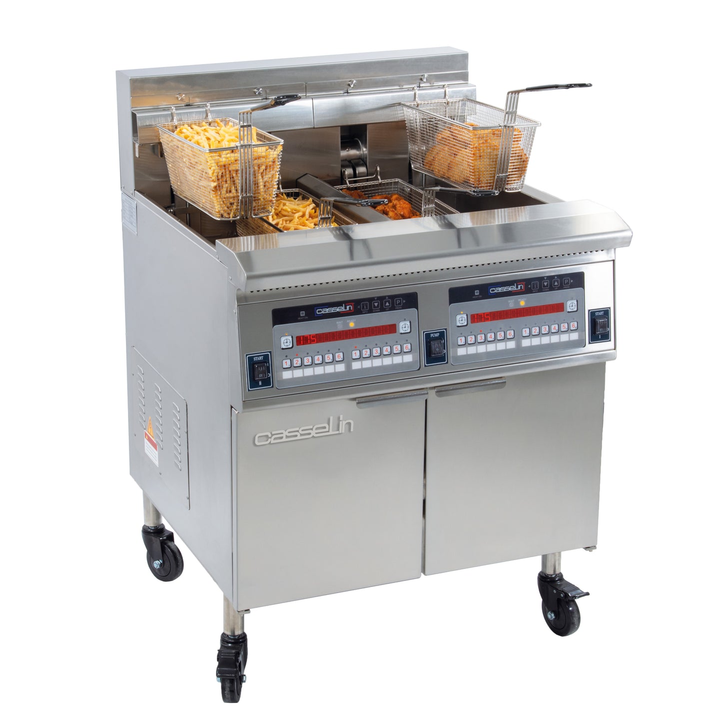 Friteuse électrique avec filtration 2 x 22 litres 17+17kW