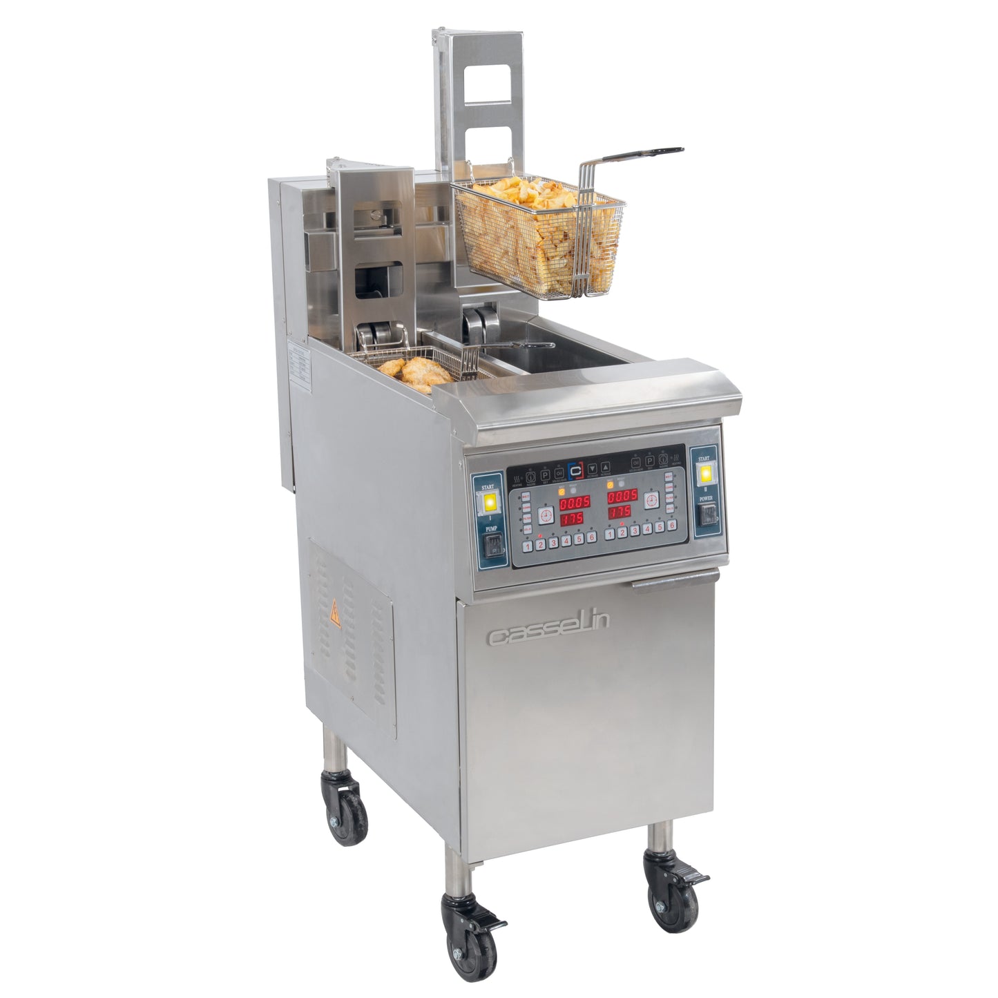 Friteuse électrique avec relevage automatique et filtration 2 x 12 litres 17Kw