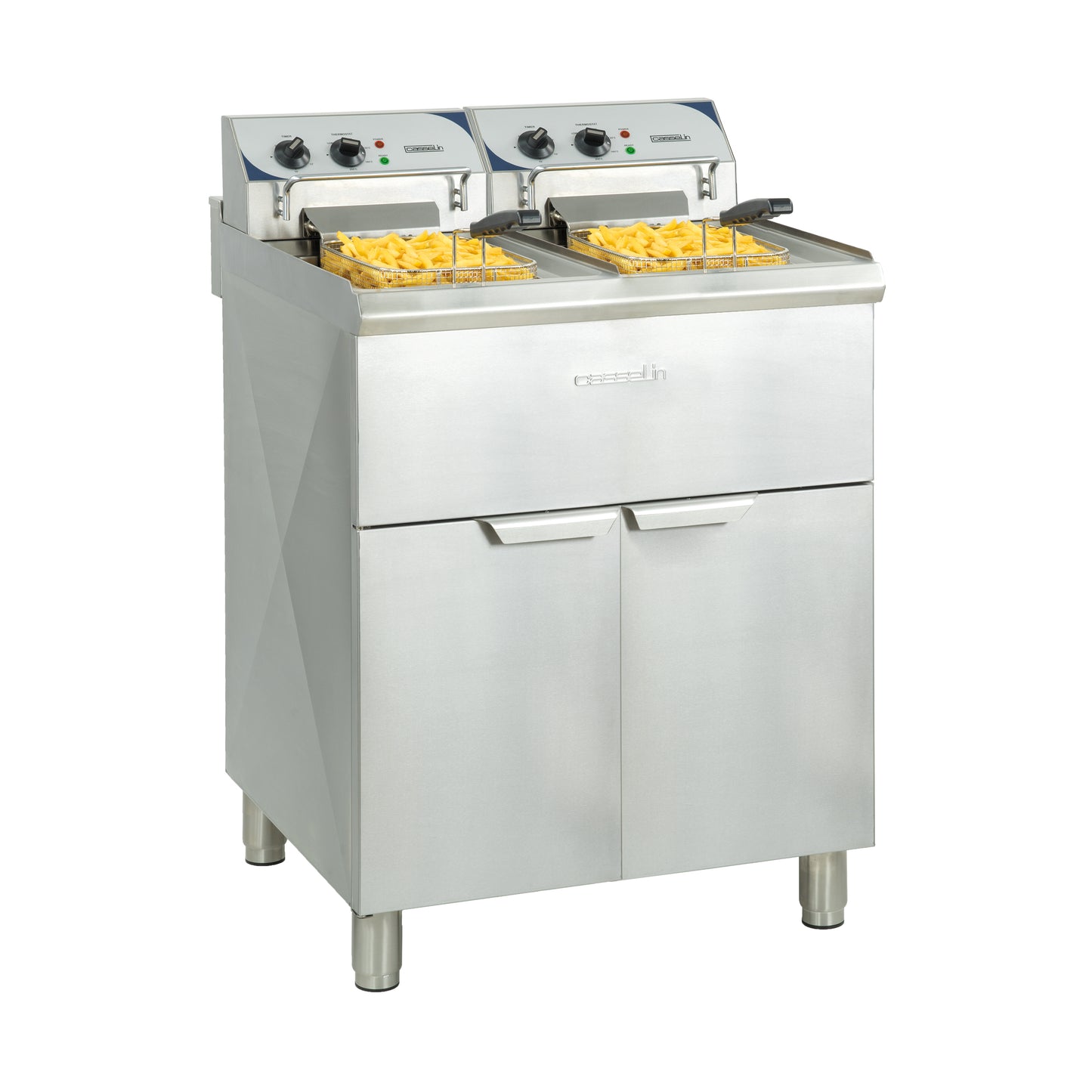 Friteuse électrique sur pieds 2 x 10 litres haut rendement