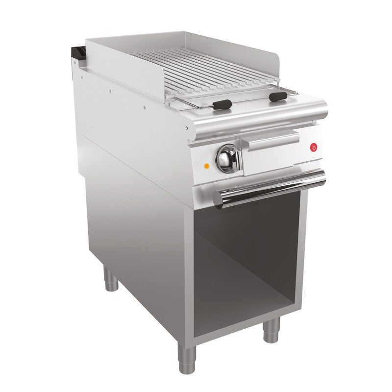 Grillade électrique avec placard ouvert en soubassement - 23 dm² - Largeur 400 mm - Gamme QUEEN 900 - Baron