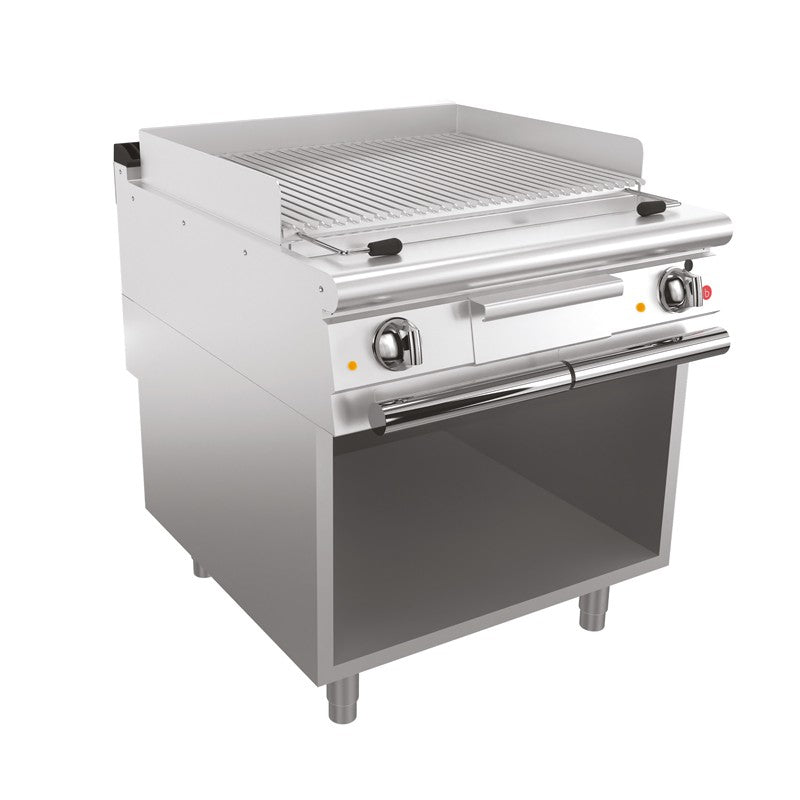 Grillade électrique avec placard ouvert en soubassement - 48 dm² - Largeur 800 mm - Gamme QUEEN 900 - Baron