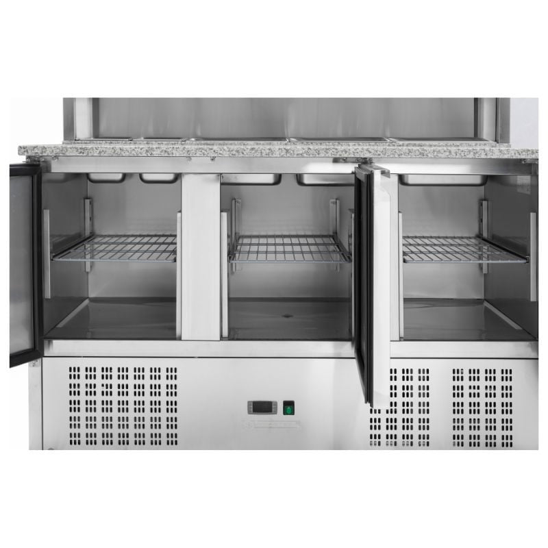Meuble à Pizza Réfrigéré - 3 Portes - 8 Bacs GN 1/6 - vue 6