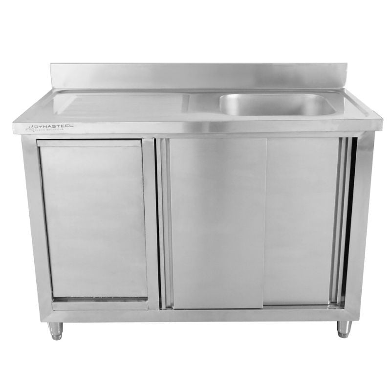 Meuble Plonge 1 Bac avec Dosseret et Poubelle - 1200 x 600 mm - vue 7